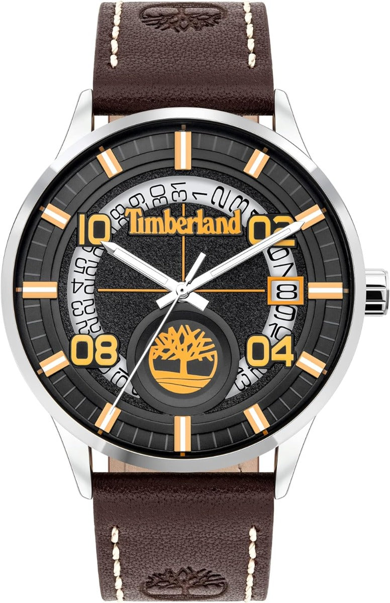 Timberland Shackford Gwylio Dynion gyda Strap Lledr Brown TDWGB2090301