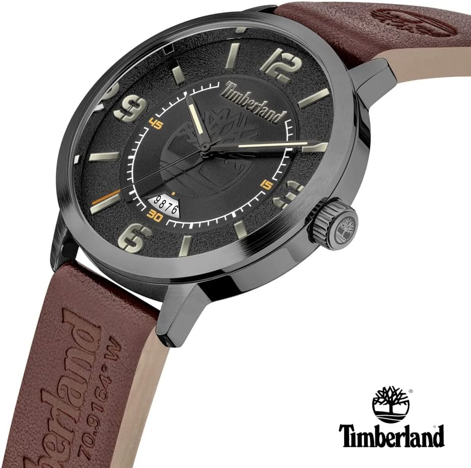 Timberland Greycourt Mens Watch with Brown Leather Strap TDWGB2091002