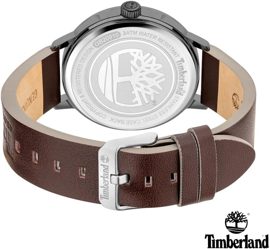 Timberland Greycourt Mens Watch with Brown Leather Strap TDWGB2091002