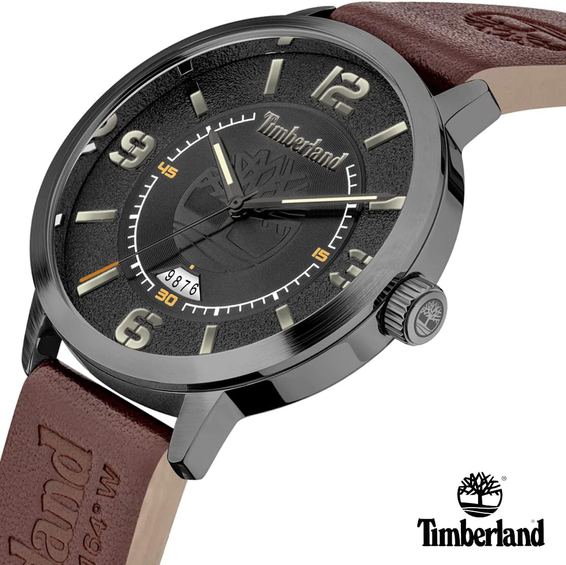 Timberland Greycourt Mens Watch with Brown Leather Strap TDWGB2091002
