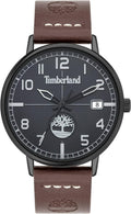 Timberland Mens Watch with Black Dial and Brown Leather Strap TDWGB2091602