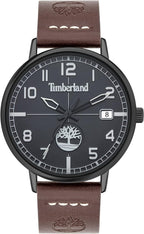 Timberland Mens Watch with Black Dial and Brown Leather Strap TDWGB2091602