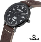 Timberland Mens Watch with Black Dial and Brown Leather Strap TDWGB2091602