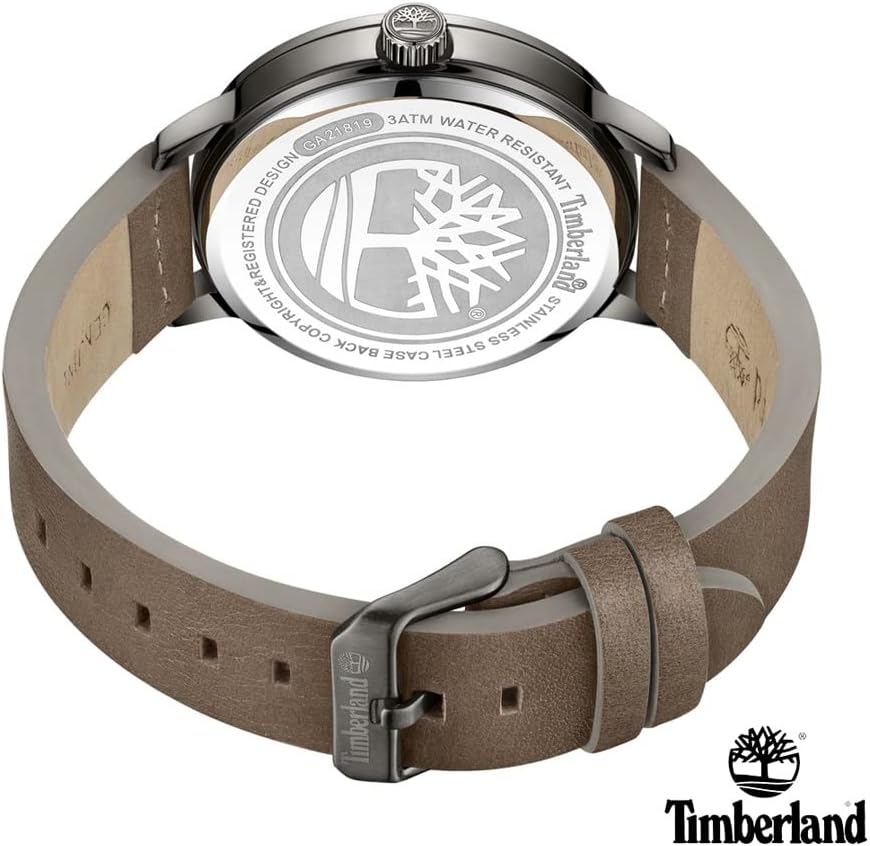 Timberland Brainard Mens Watch with Grey Dial and Brown Leather Strap TDWGB2091902