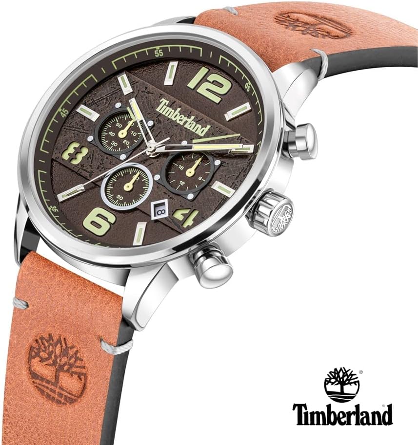 Timberland Mens Watch with Brown Dial and Tan Leather Strap TDWGC2091201