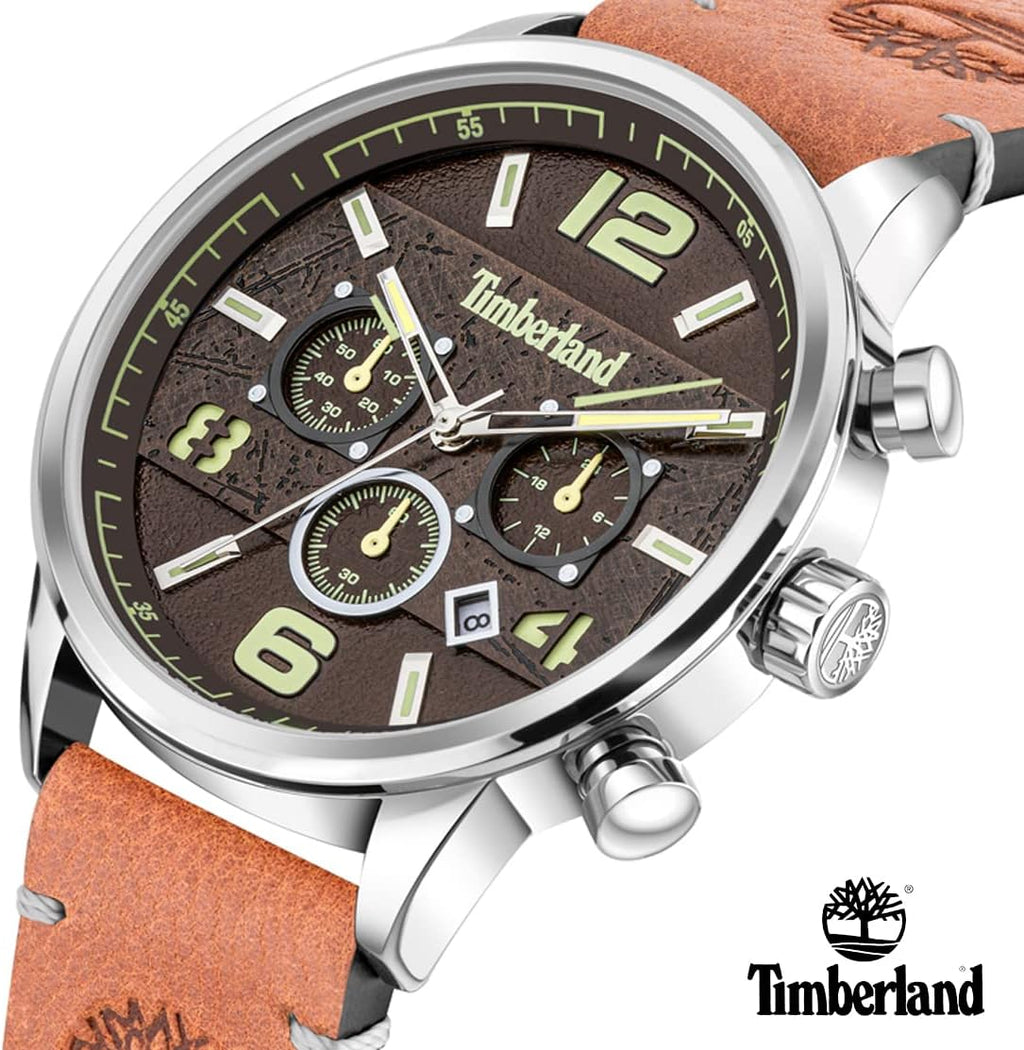 Timberland Mens Watch with Brown Dial and Tan Leather Strap TDWGC2091201
