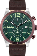 Timberland Sandisfield Mens Watch with Green Dial and Brown Leather Strap TDWGF2090101