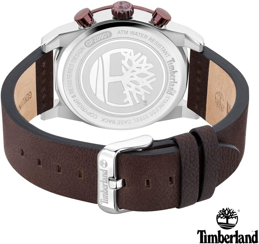 Timberland Sandisfield Mens Watch with Green Dial and Brown Leather Strap TDWGF2090101