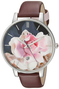 Ted Baker Ladies 'Classic' Quartz Burgandy Leather Strap Watch TE10030692
