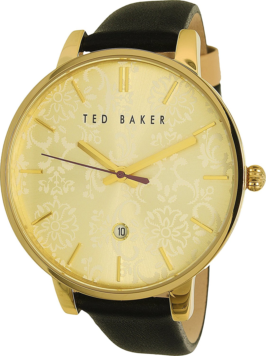 Ladies Womens Gold Tone Quartz Battery Ted Baker Fashion Watch on Leather Strap with Date. TE10030694