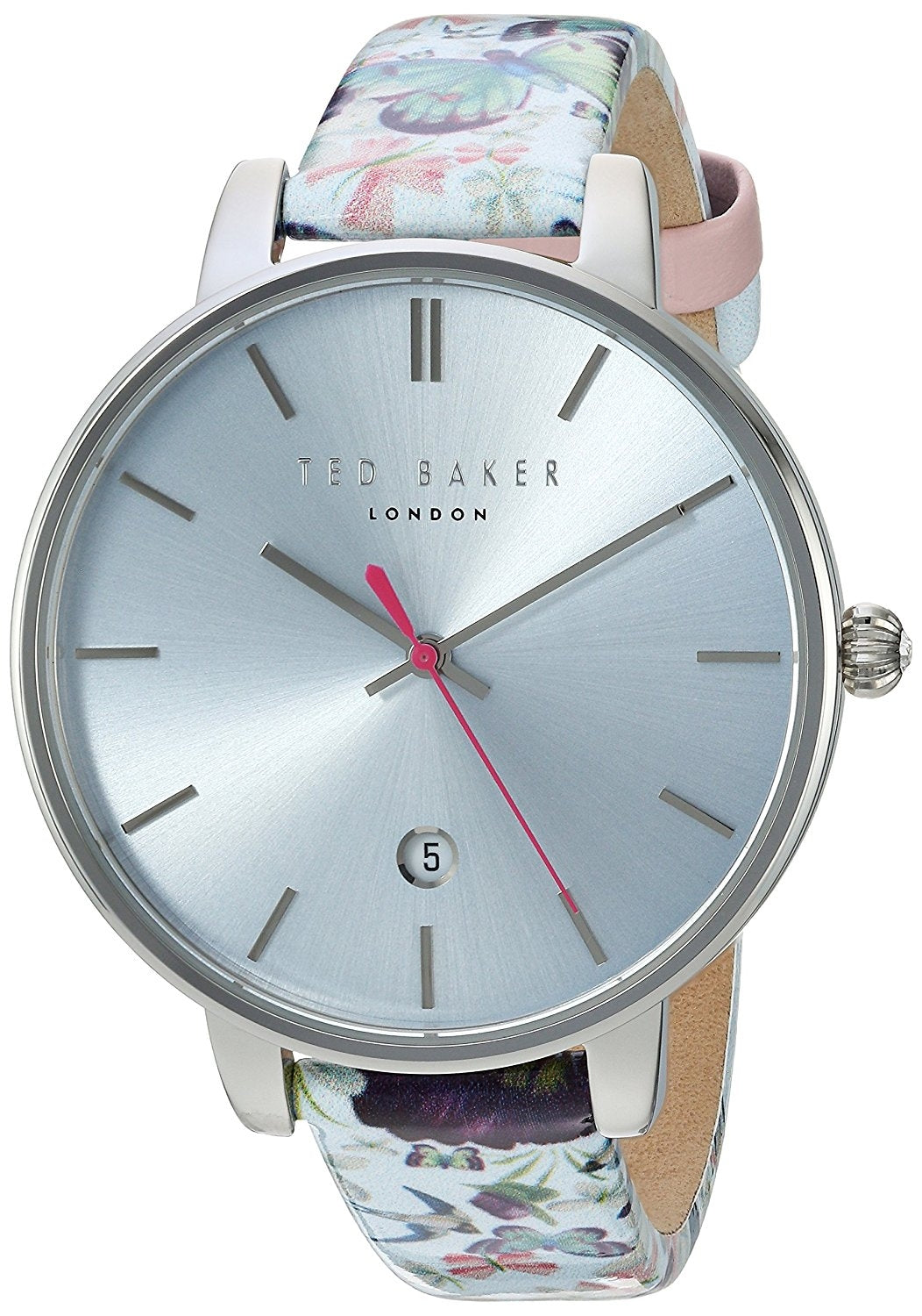 Ted Baker Women's 'KATE' Silver Dial Floral Leather Strap Watch TE10031540 RRP £135