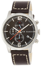Ted Baker Mens Brown Leather Strap Black Dial TE1132