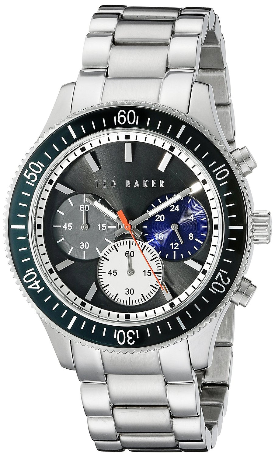 Ted Baker Mens Stainless Steel Bracelet Black Dial TE3059