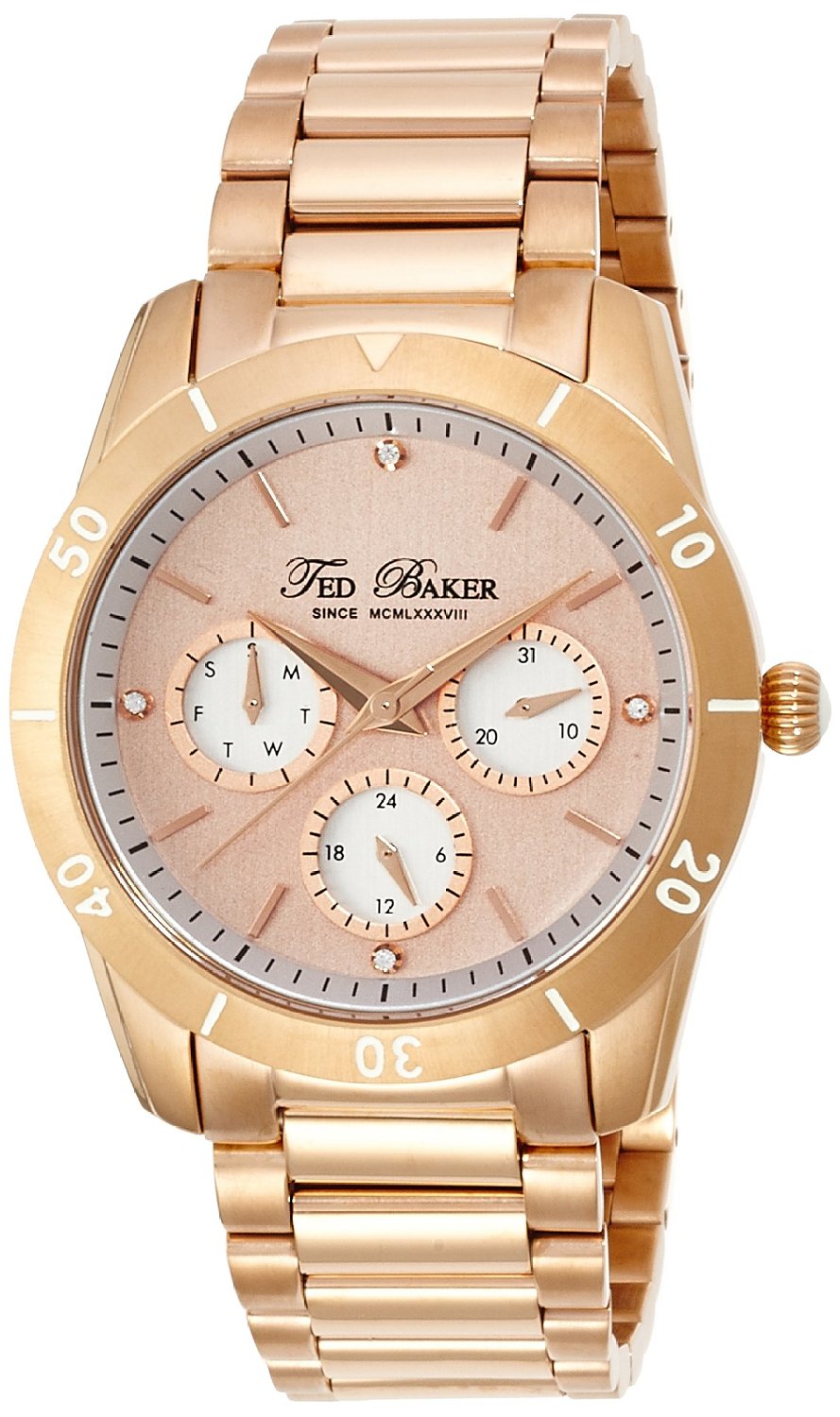 Ted Baker Womens' Rose Gold Crystal Set Multi Dial TE4084