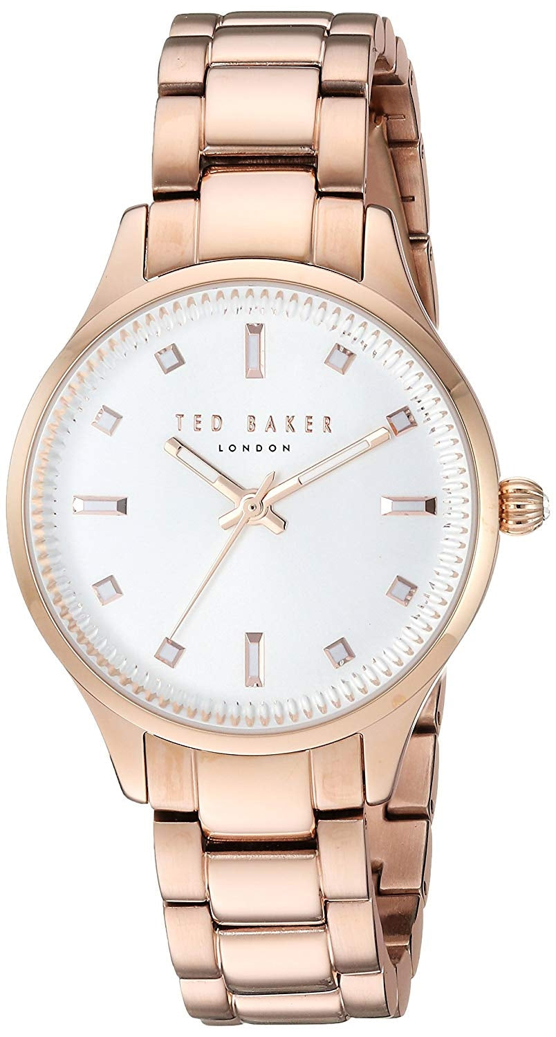 Ted Baker Women's 'Zoe' Stainless Steel Rose Gold Strap Silver Dial Watch TE50006001 RRP £155