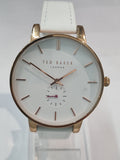 Gwylio i Fenywod Ted Baker gyda Deial Gwyn a Strap Gwyn TE50310003 **Wedi'i Adnewyddu**
