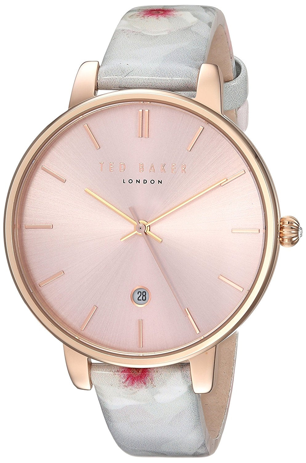 Ted Baker Ladies Kate Floral Print Leather Strap Watch TEC0025004