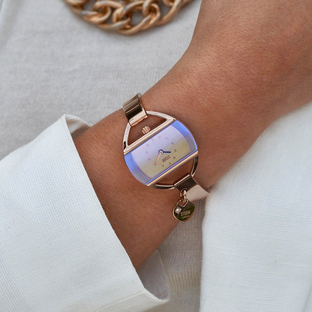 Storm Temptress Charm RG-Violet Ladies Watch with Violet Dial and Rose Gold Bracelet 47013/V