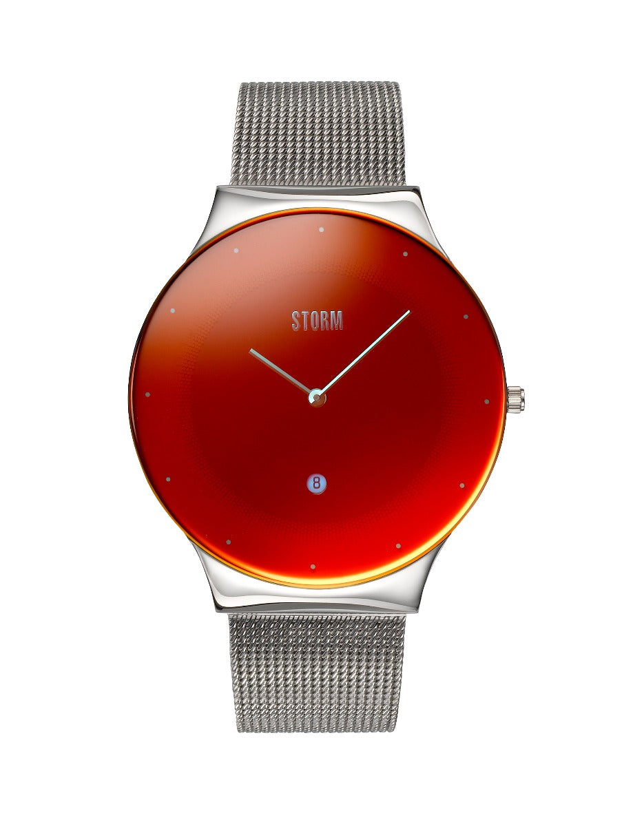 Storm Unisex Terelo Watch with Red Dial and Silver Milanese Strap 47391/R