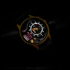 The Electricianz Nylon THE AMMETER Gwylio Dynion gyda Strap Lledr Du ZZ-A1A/01