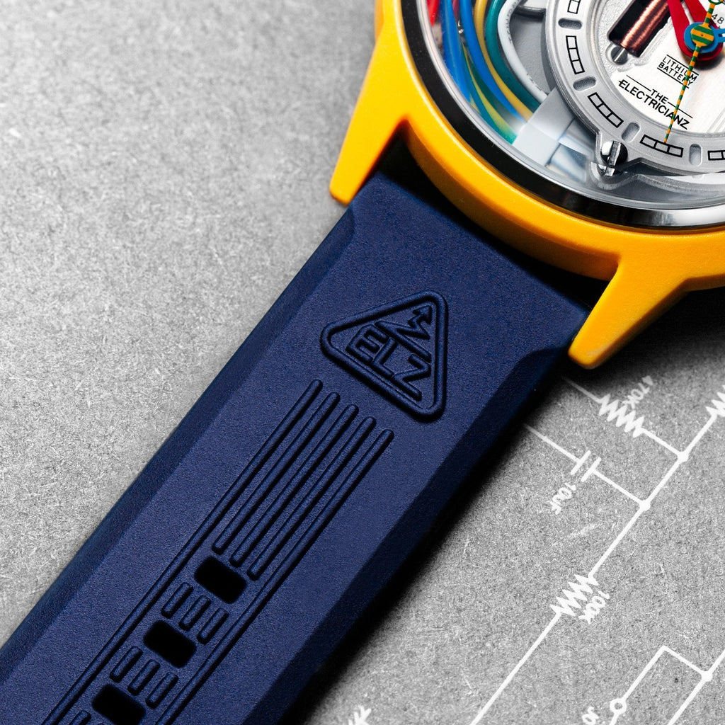 The Electricianz Nylon THE CABLE Z Mens Watch with Blue Rubber Strap ZZ-A1A/02