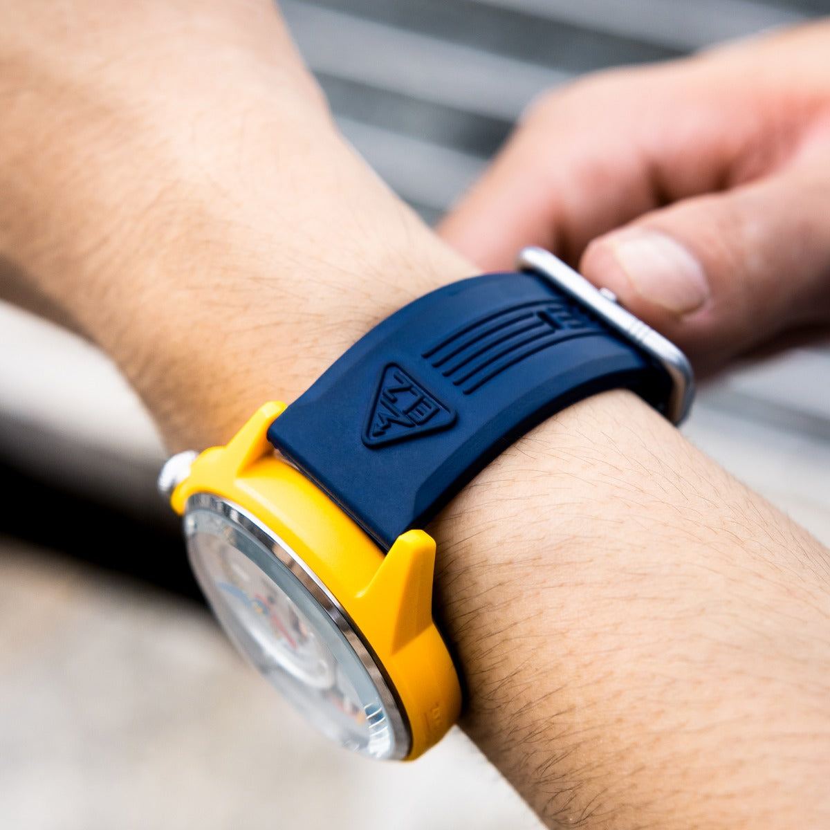The Electricianz Nylon THE CABLE Z Mens Watch with Blue Rubber Strap ZZ-A1A/02