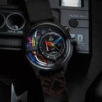 The Electricianz Nylon The Carbon Z Mens Watch with Black Leather Strap ZZ-A1A/03