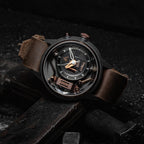The Electricianz Nylon The Mokaz Mens Watch with Brown Leather Strap ZZ-A1C/02
