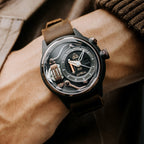 The Electricianz Nylon The Mokaz Mens Watch with Brown Leather Strap ZZ-A1C/02