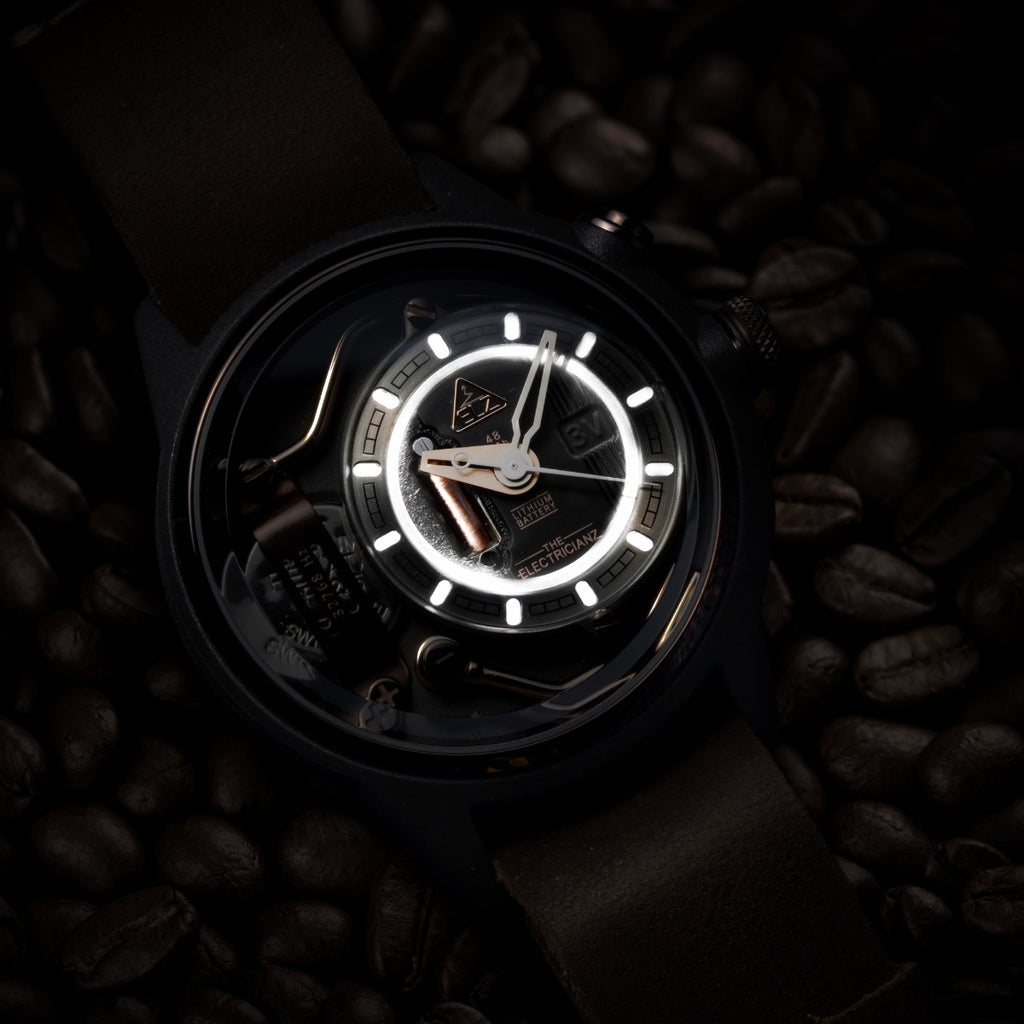 The Electricianz Nylon The Mokaz Mens Watch with Brown Leather Strap ZZ-A1C/02