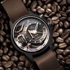The Electricianz Nylon The Mokaz Mens Watch with Brown Leather Strap ZZ-A1C/02