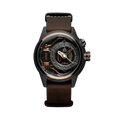 The Electricianz Nylon The Mokaz 42mm Mens Watch with Brown Leather Strap ZZ-A1C/05