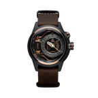 The Electricianz Nylon The Mokaz 42mm Mens Watch with Brown Leather Strap ZZ-A1C/05