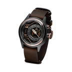 The Electricianz Nylon The Mokaz 42mm Mens Watch with Brown Leather Strap ZZ-A1C/05