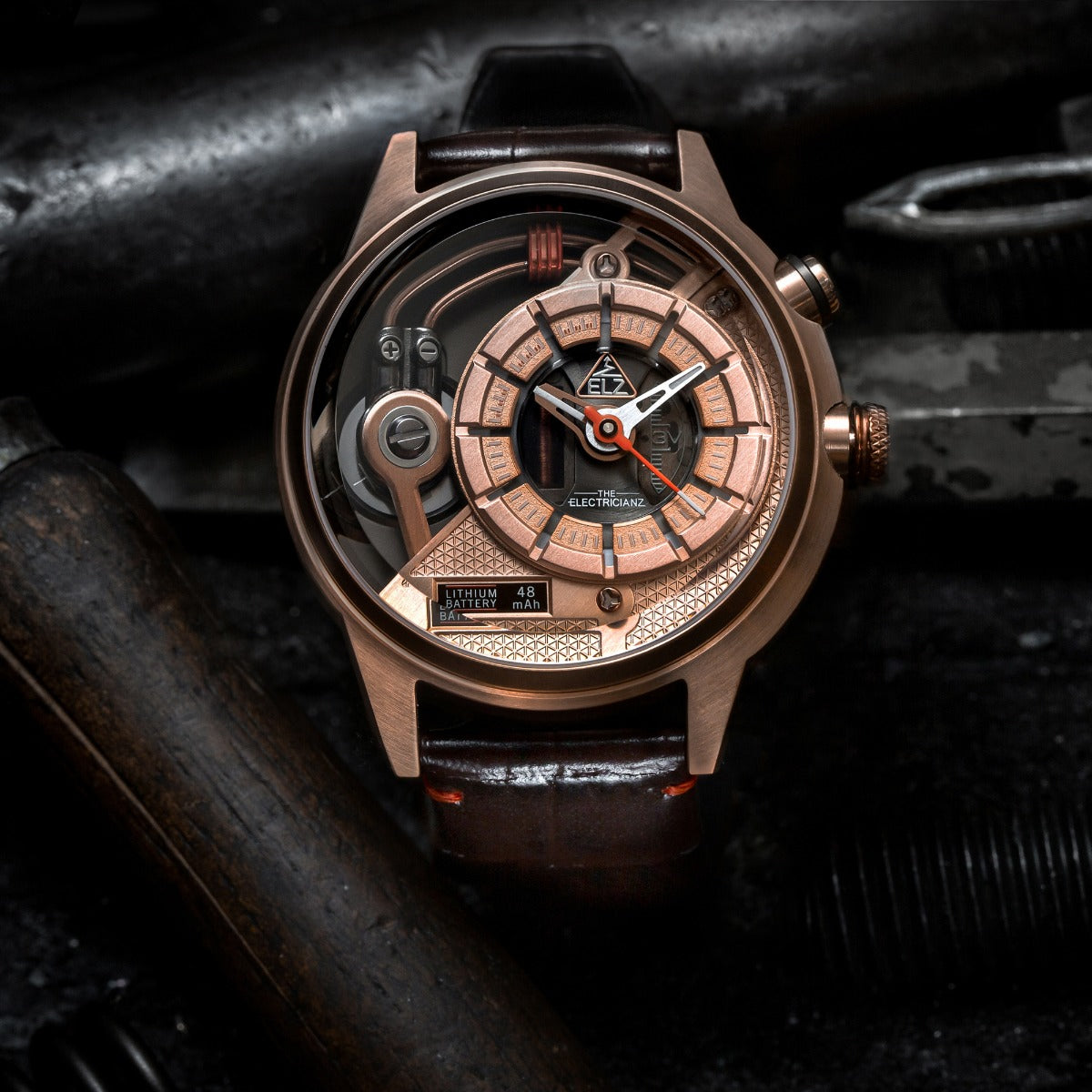 The Electricianz SteelZ The Soprano Z Mens Watch with Brown Leather Strap ZZ-A3C/03