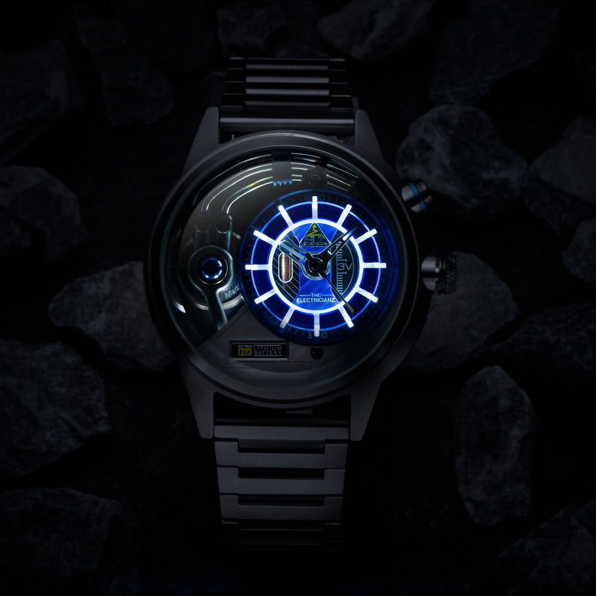 The Electricianz SteelZ The Stone Z - Metal Mens Watch with Silver Stainless Steel Strap ZZ-A3C/02-MB