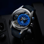 The Electricianz SteelZ The Stone Z Mens Watch with Grey Leather Strap ZZ-A3C/02