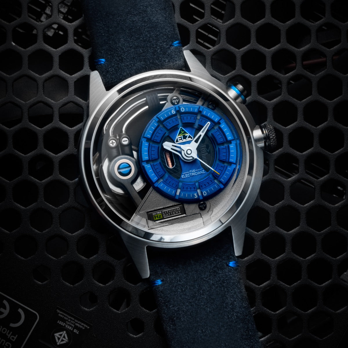 The Electricianz SteelZ The Stone Z Mens Watch with Grey Leather Strap ZZ-A3C/02