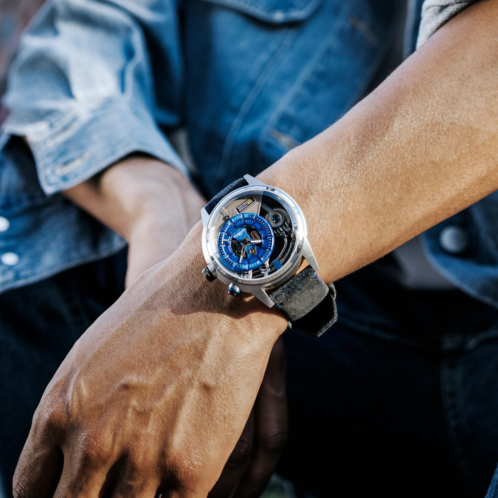The Electricianz SteelZ The Stone Z Mens Watch with Grey Leather Strap ZZ-A3C/02
