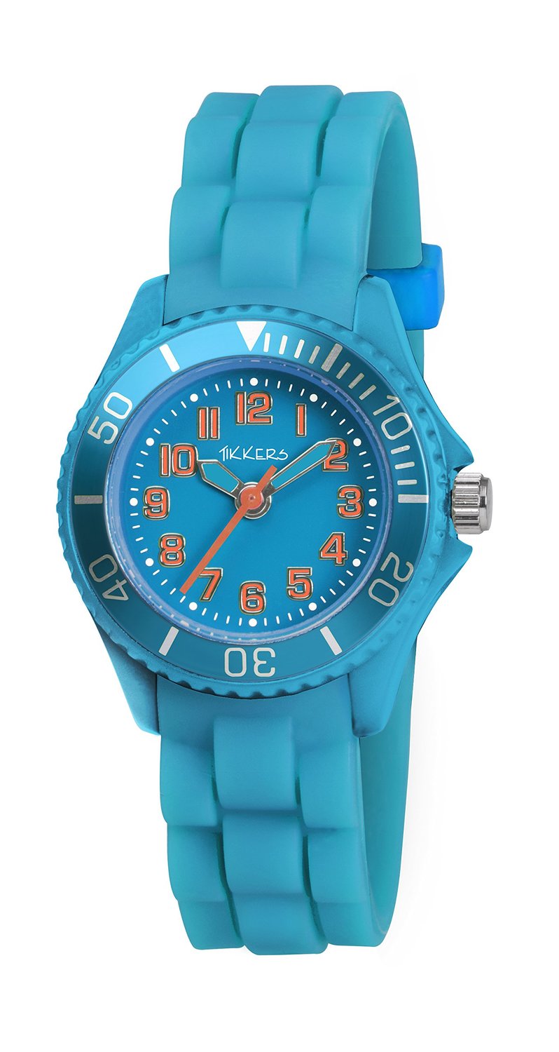 Tikkers Unisex Quartz Watch with Blue Dial Analogue Display and Blue Silicone Strap TK0060