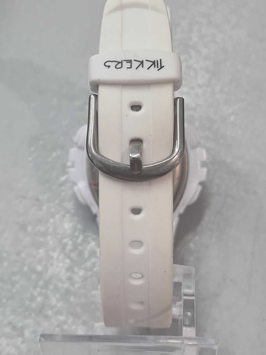 Childrens Digital Tikkers Watch with White Face and White Silicone Strap TK0079