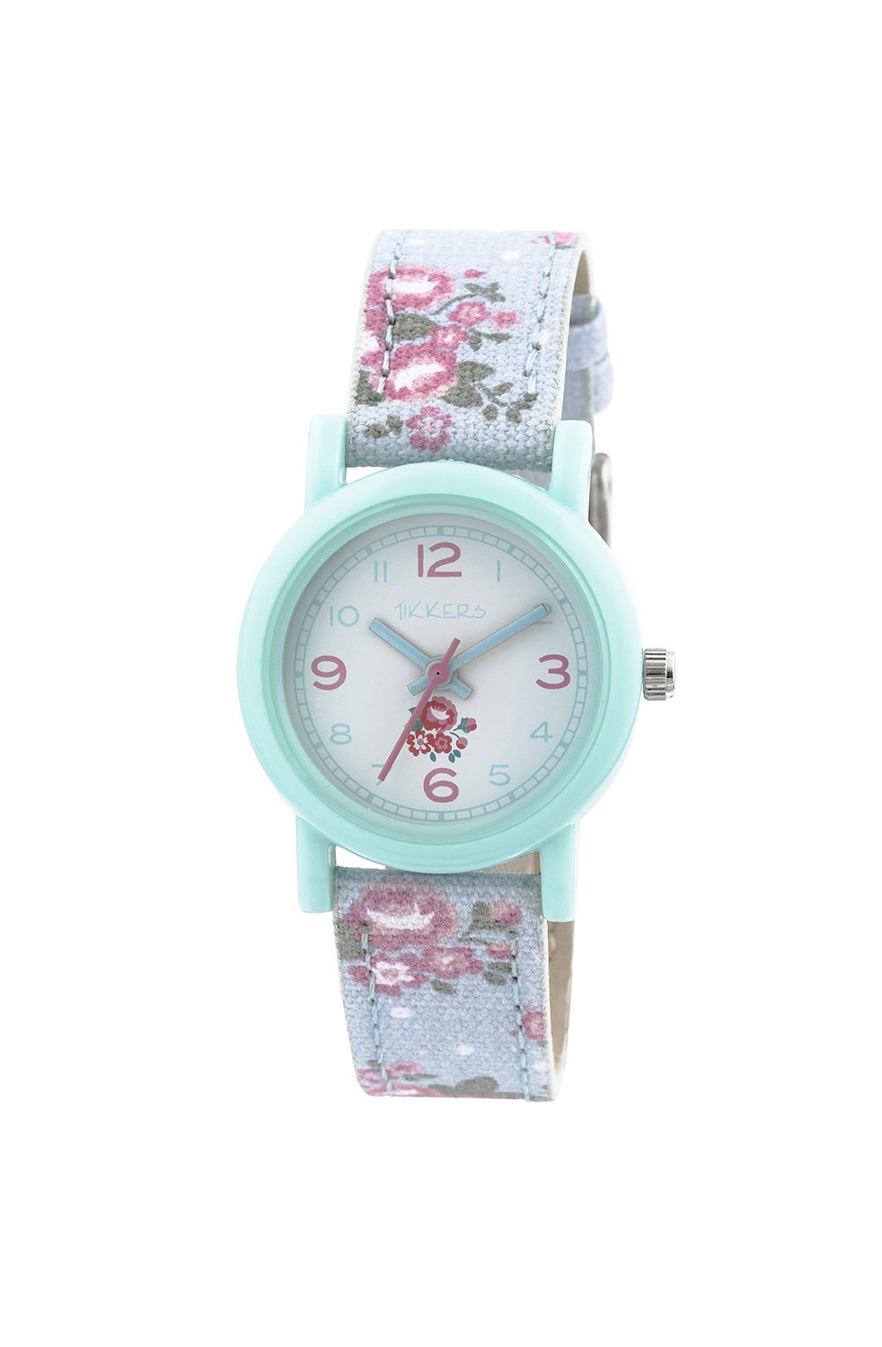 Tikkers children's quartz Watch with white Dial analogue Display and blue silicone Strap TK0104