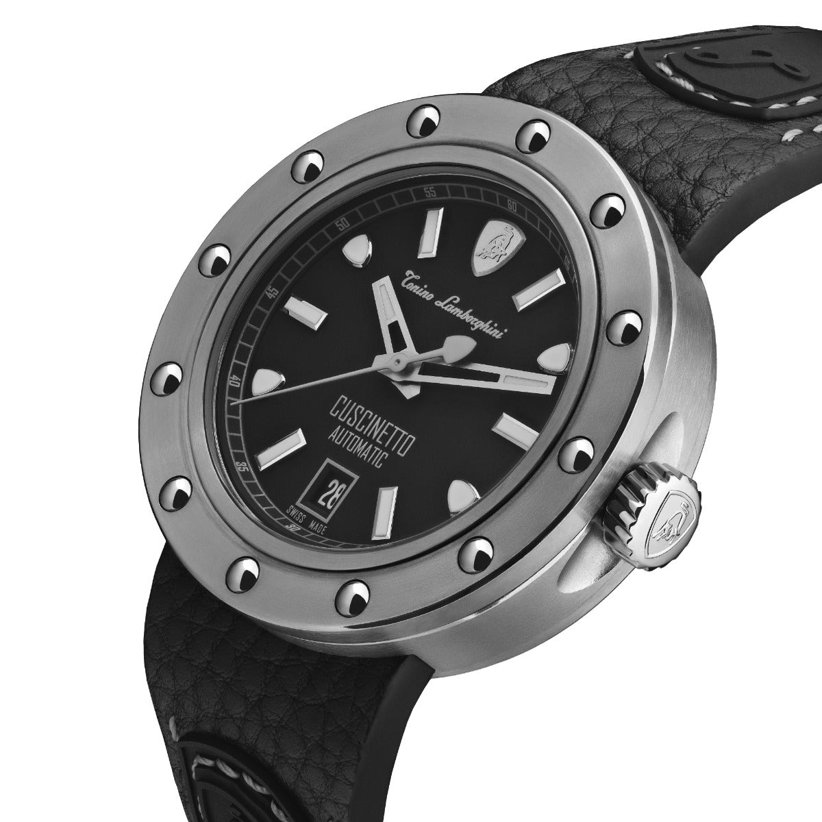 Tonino Lamborghini Cuscinetto Men's Watch with Black Leather Strap TLF-T01-1