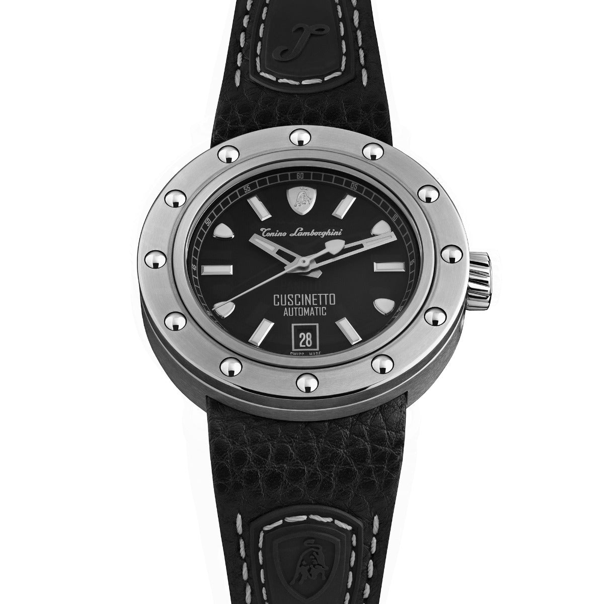 Tonino Lamborghini Cuscinetto Men's Watch with Black Leather Strap TLF-T01-1