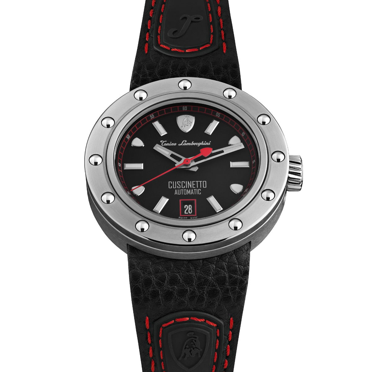 Tonino Lamborghini Cuscinetto Men's Watch with Black Leather Strap TLF-T01-2