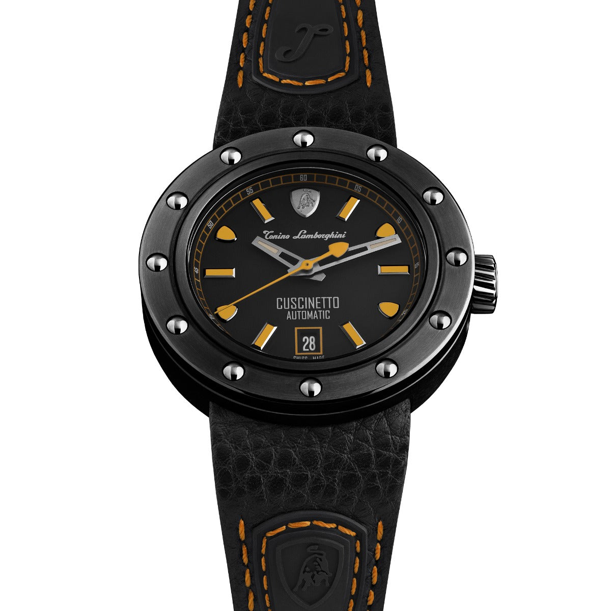 Tonino Lamborghini Cuscinetto Men's Watch with Black Leather Strap TLF-T01-3