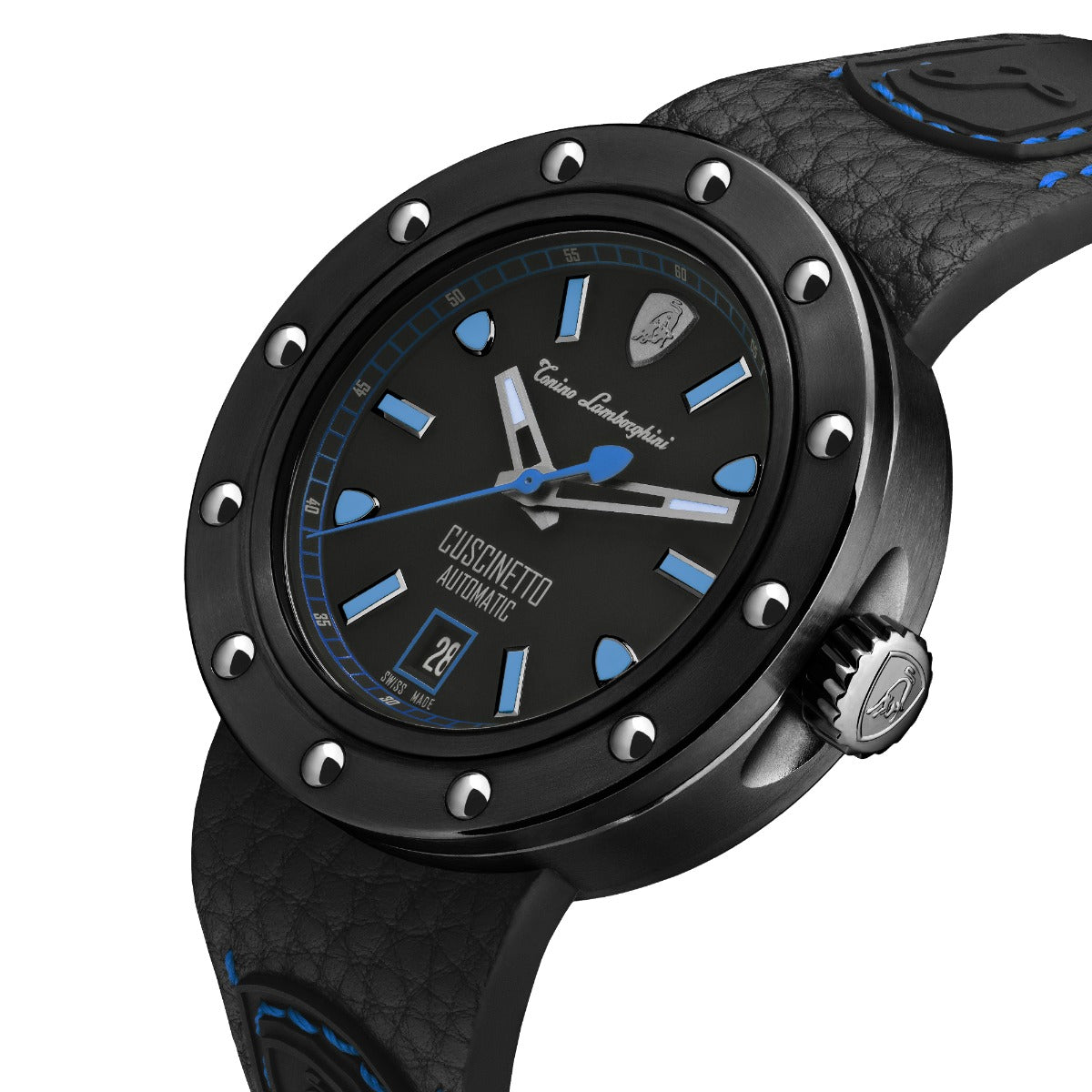 Tonino Lamborghini Cuscinetto Men's Watch with Black Leather Strap TLF-T01-4