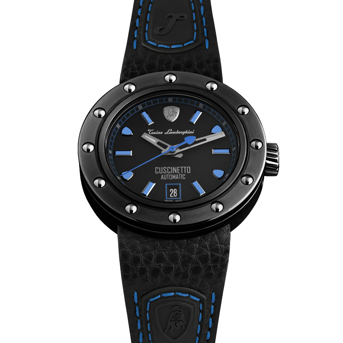 Tonino Lamborghini Cuscinetto Men's Watch with Black Leather Strap TLF-T01-4