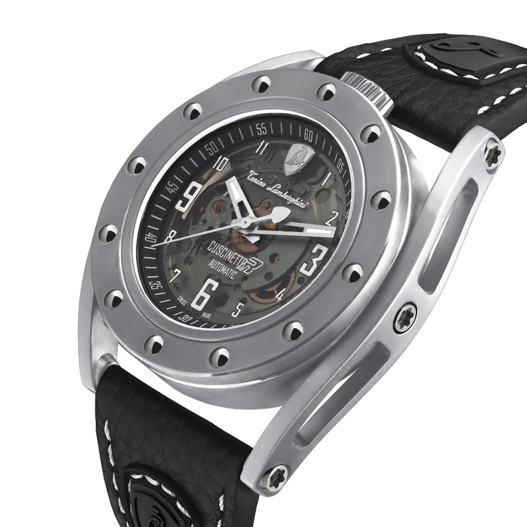 Tonino Lamborghini Cuscinetto R Men's Watch with Black Leather Strap TLF-T02-1