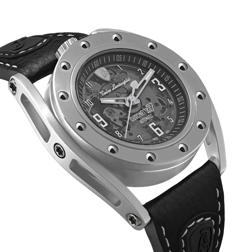 Tonino Lamborghini Cuscinetto R Men's Watch with Black Leather Strap TLF-T02-1